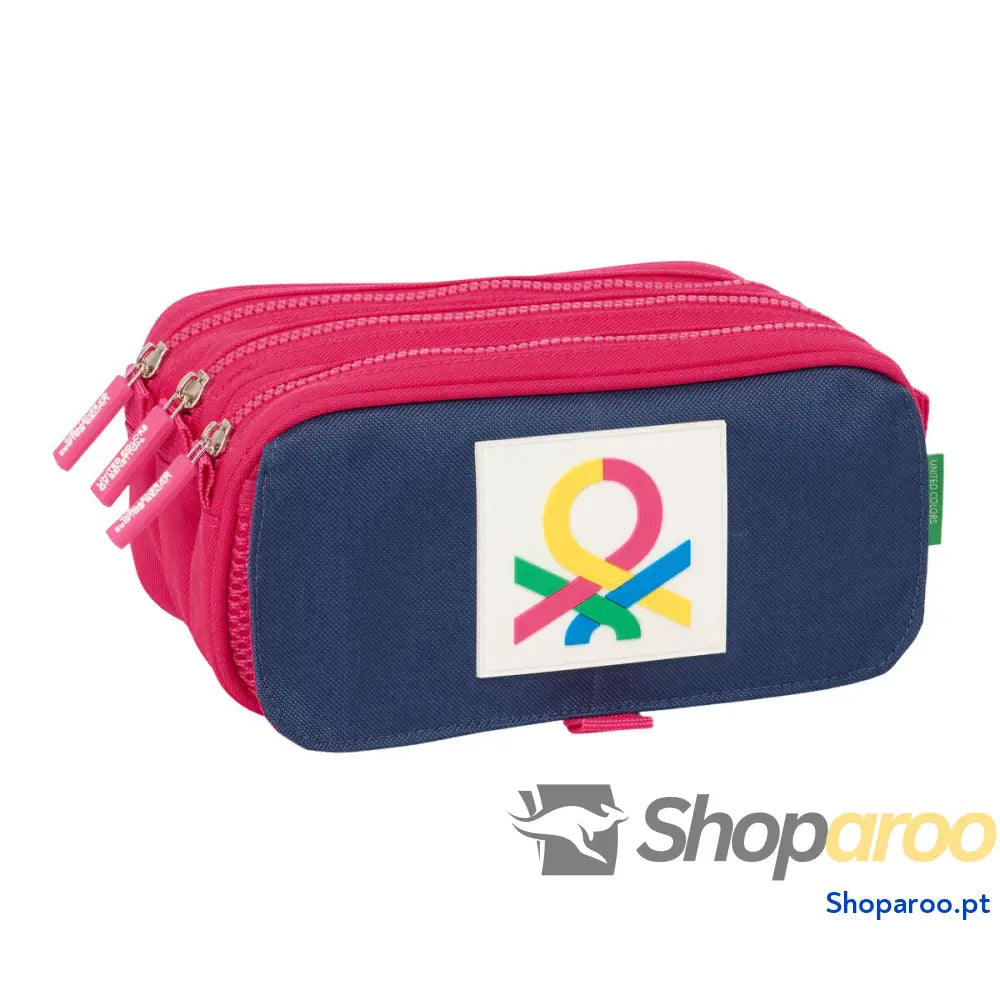 Estojo Benetton Cherry Cereja Azul Marinho 21,5 x 10 x 8 cm