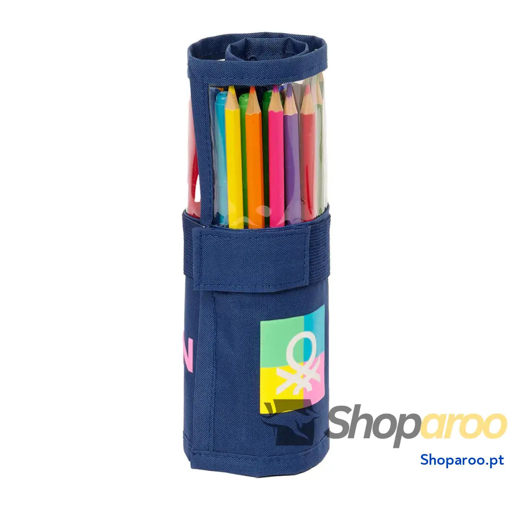 Estojo Benetton Cool Azul Marinho 7 x 20 x 7 cm Enroláveis 27 Peças