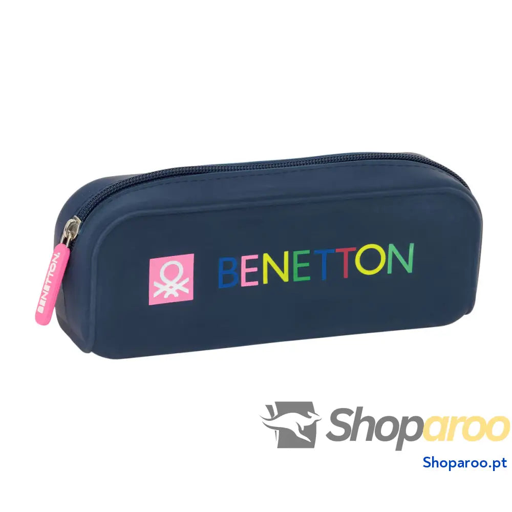 Estojo Benetton Damero Azul Marinho 18.5 x 7.5 x 5.5 cm