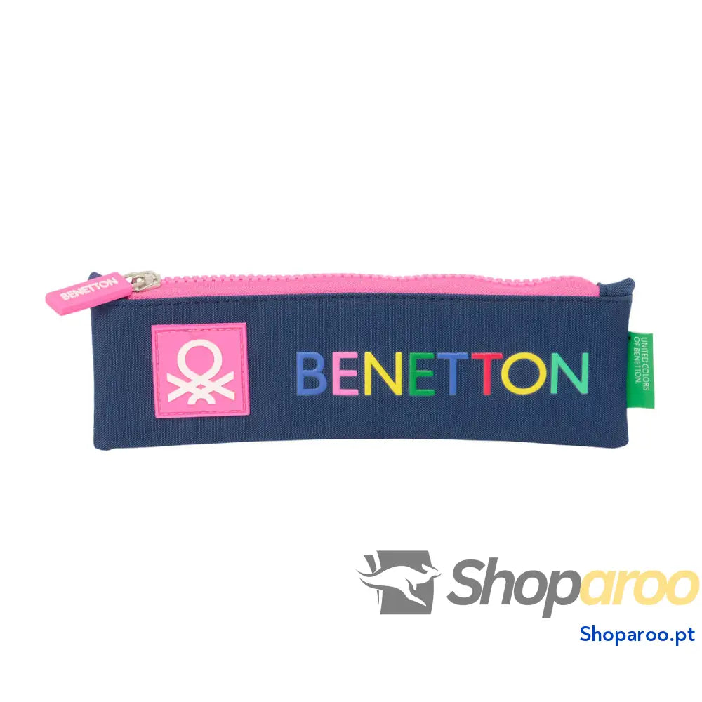 Estojo Benetton Damero Azul Marinho 20 x 6 x 1 cm