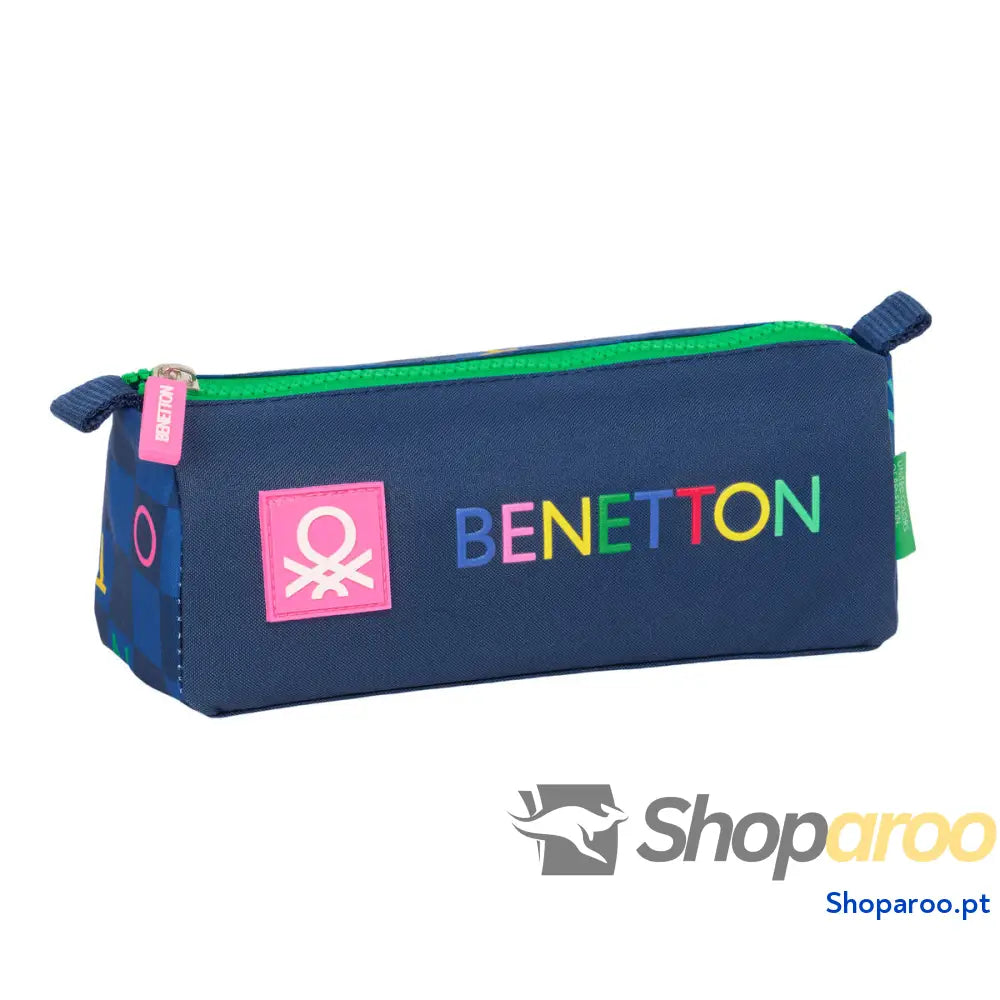 Estojo Benetton Damero Azul Marinho 21 x 8 x 7 cm