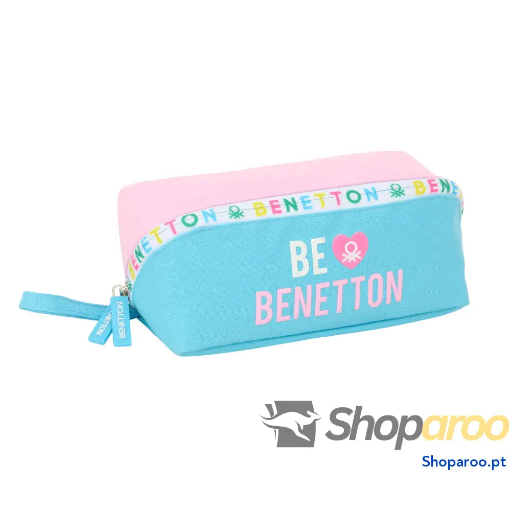 Estojo Benetton Unique Cor de Rosa Turquesa 20 x 8 x 8 cm