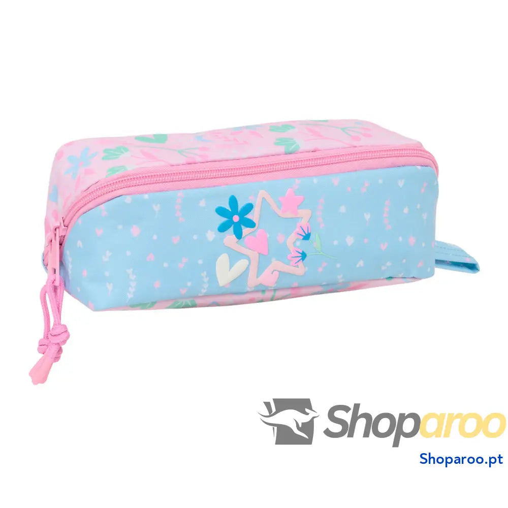 Estojo BlackFit8 Smile Cor de Rosa Azul Claro 20 x 8 x 8 cm