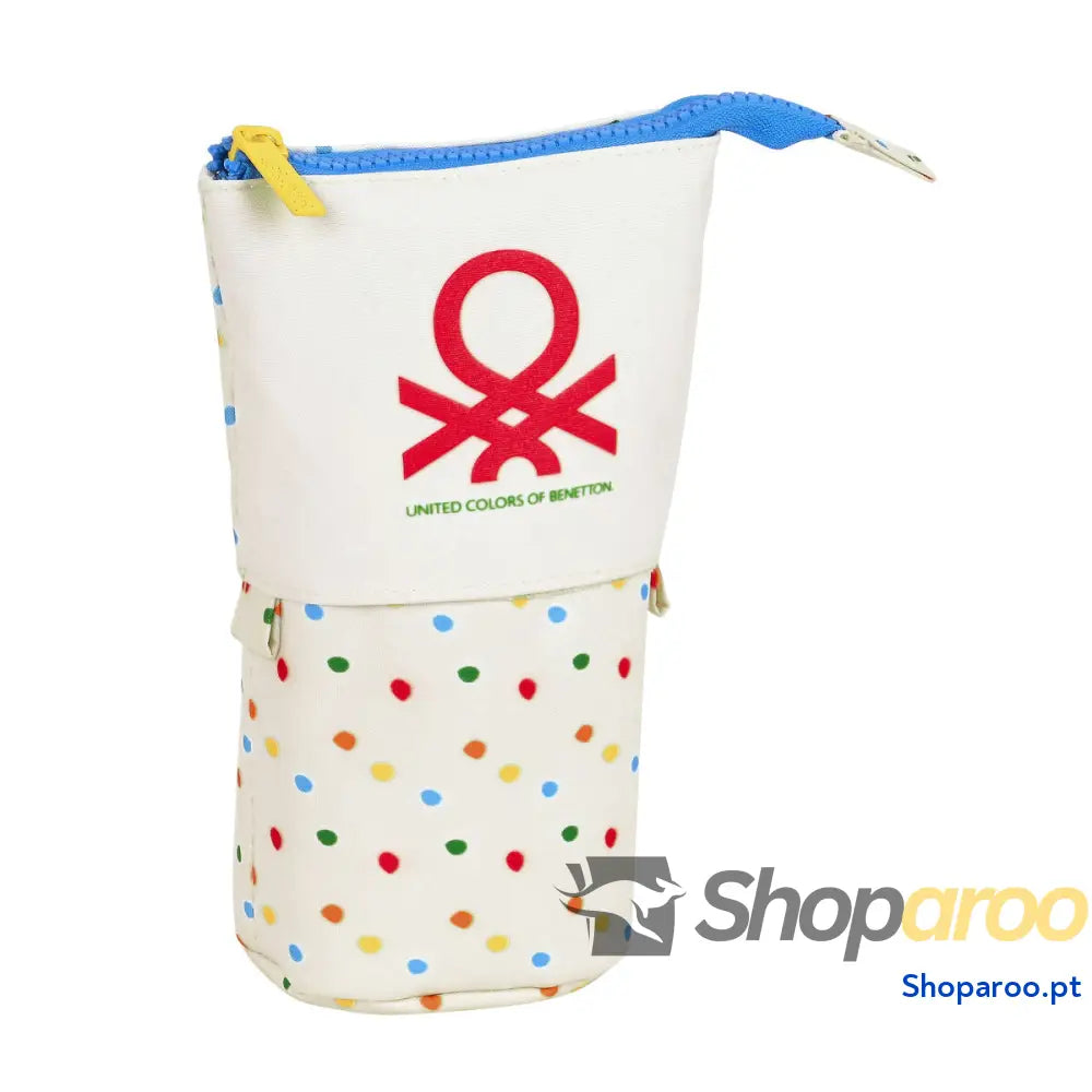 Estojo Cálice Benetton Topitos Branco (8 x 19 x 6 cm)