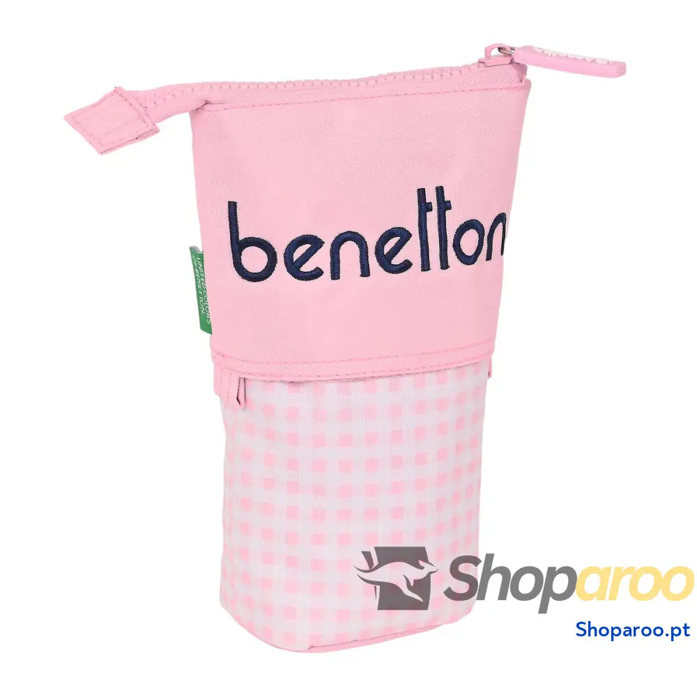 Estojo Cálice Benetton Vichy Cor de Rosa (8 x 19 x 6 cm)