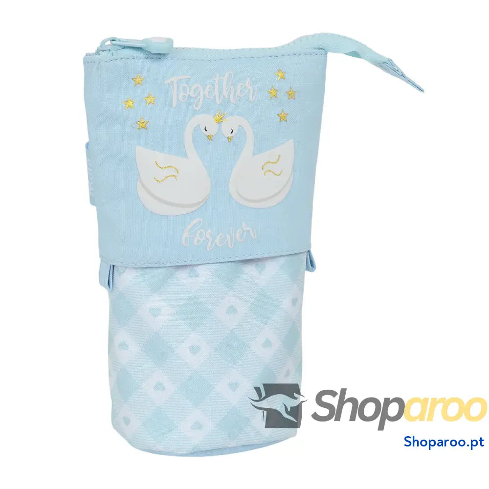 Estojo Cálice Glow Lab Cisnes Azul Claro 8 x 19 x 6 cm