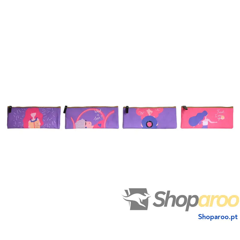 Estojo DKD Home Decor Cor de Rosa Lilás 23 x 1 x 9 cm (4 Unidades)