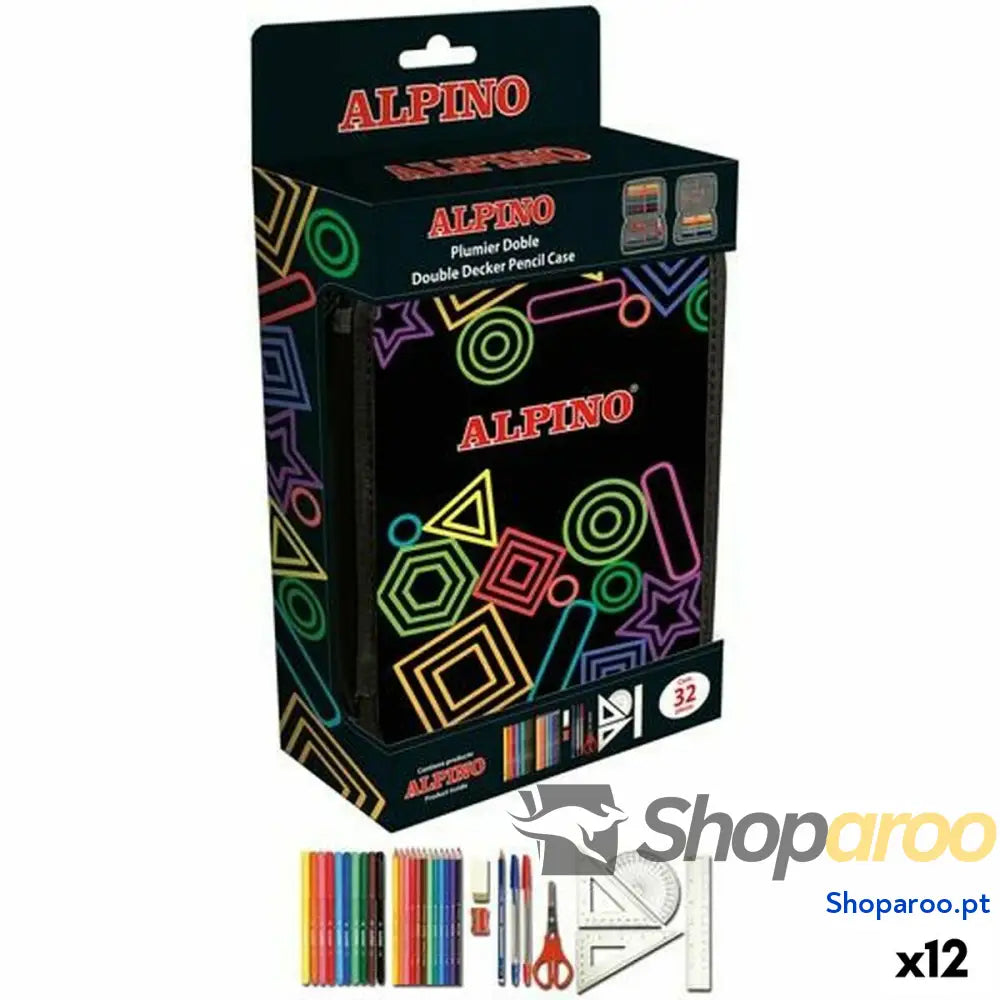 Estojo Duplo Alpino Multicolor 32 Peças (12 Unidades)