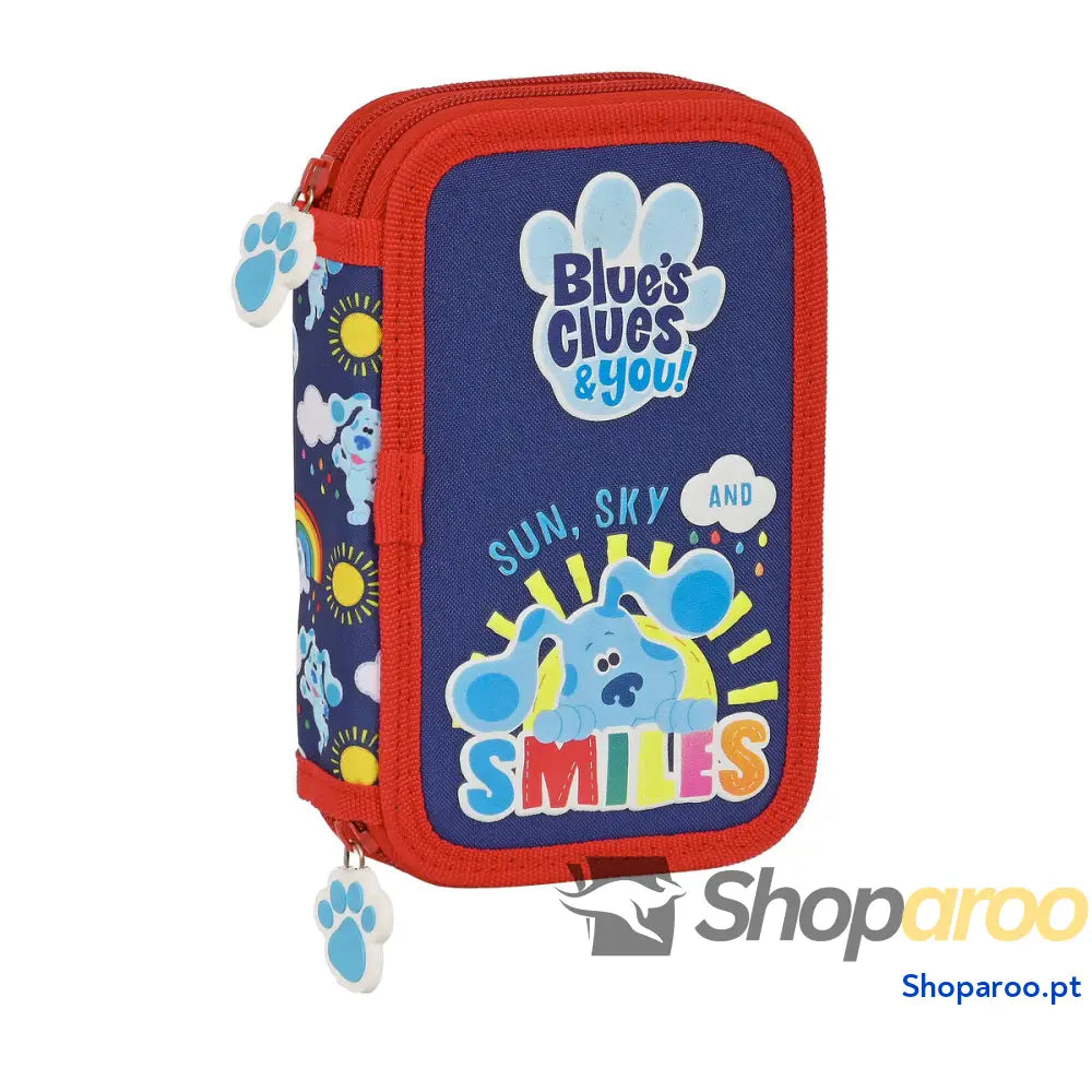 Estojo Duplo Blue's Clues Azul Marinho (28 Peças)