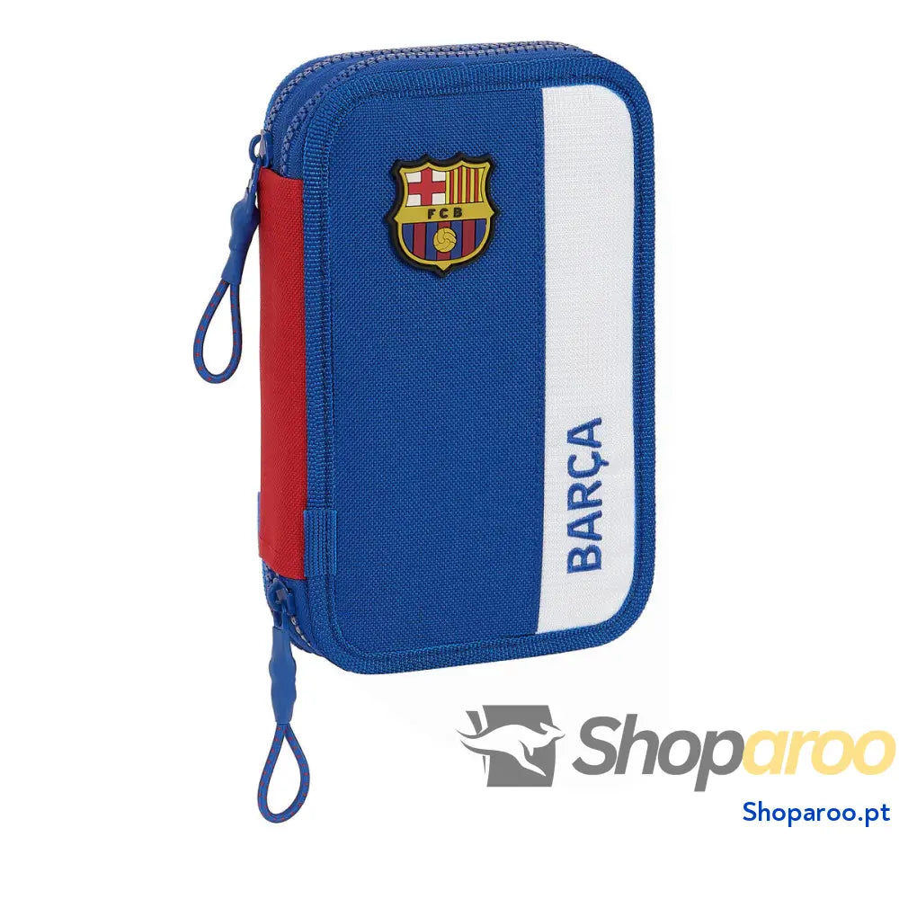 Estojo Duplo F.C. Barcelona Azul Grená 12.5 x 19.5 x 4 cm (28 Peças)