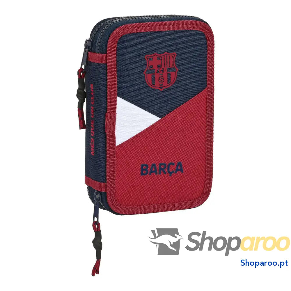 Estojo Duplo F.C. Barcelona Corporativa Azul Grená 12.5 x 19.5 x 4 cm (28 Peças)