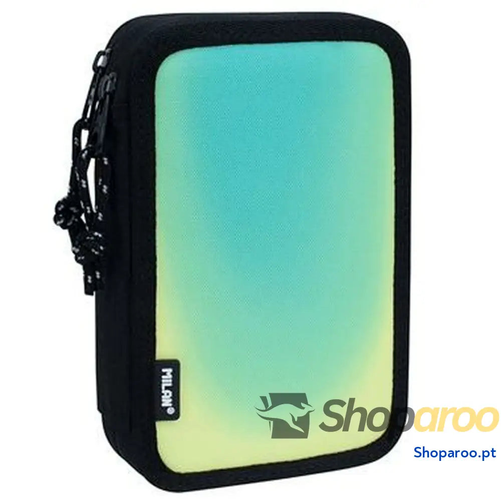 Estojo Duplo Milan Sunset Preto Verde 34 Peças 19,5 x 13 x 5 cm