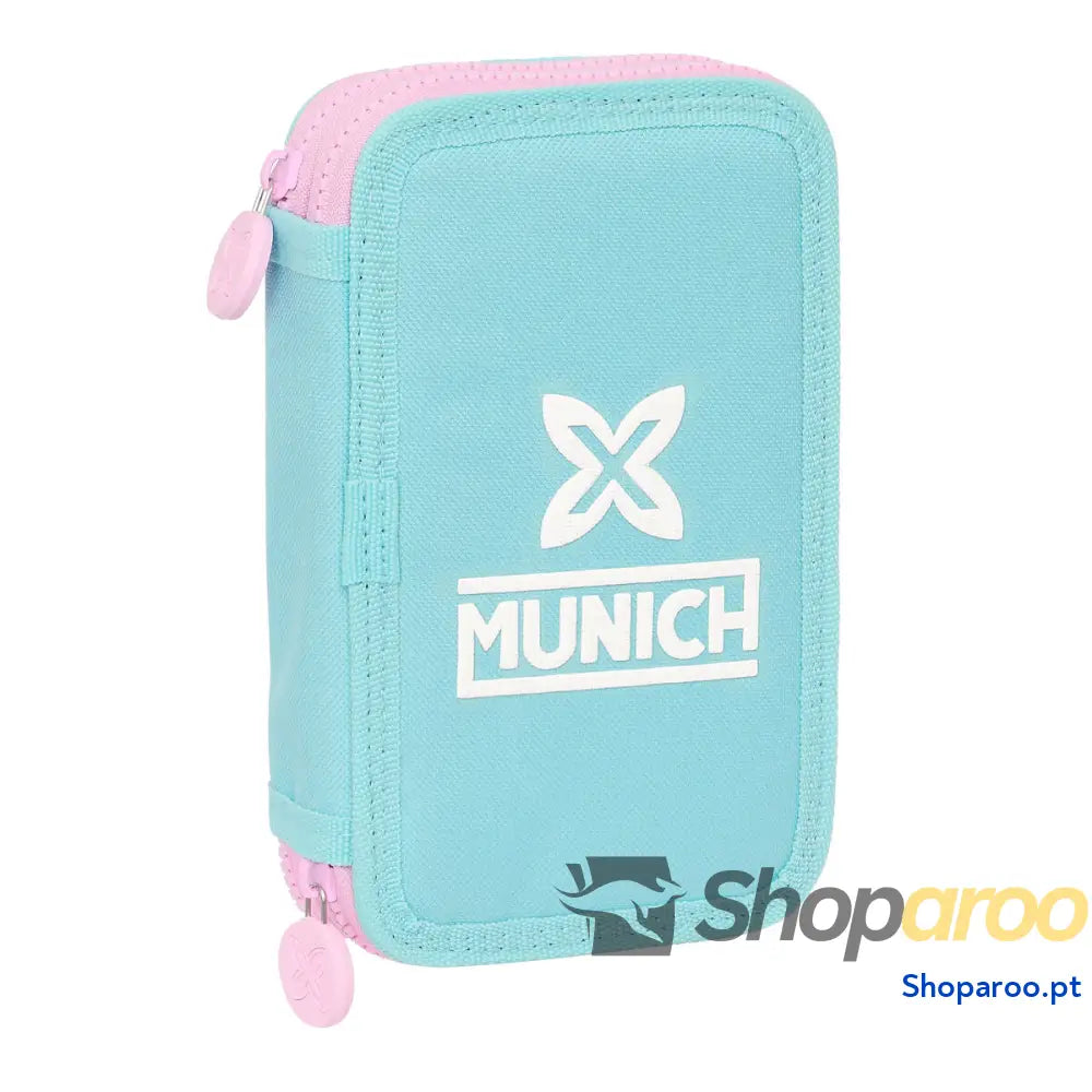 Estojo Duplo Munich Heaven Azul celeste 12.5 x 19.5 x 4 cm 28 Peças