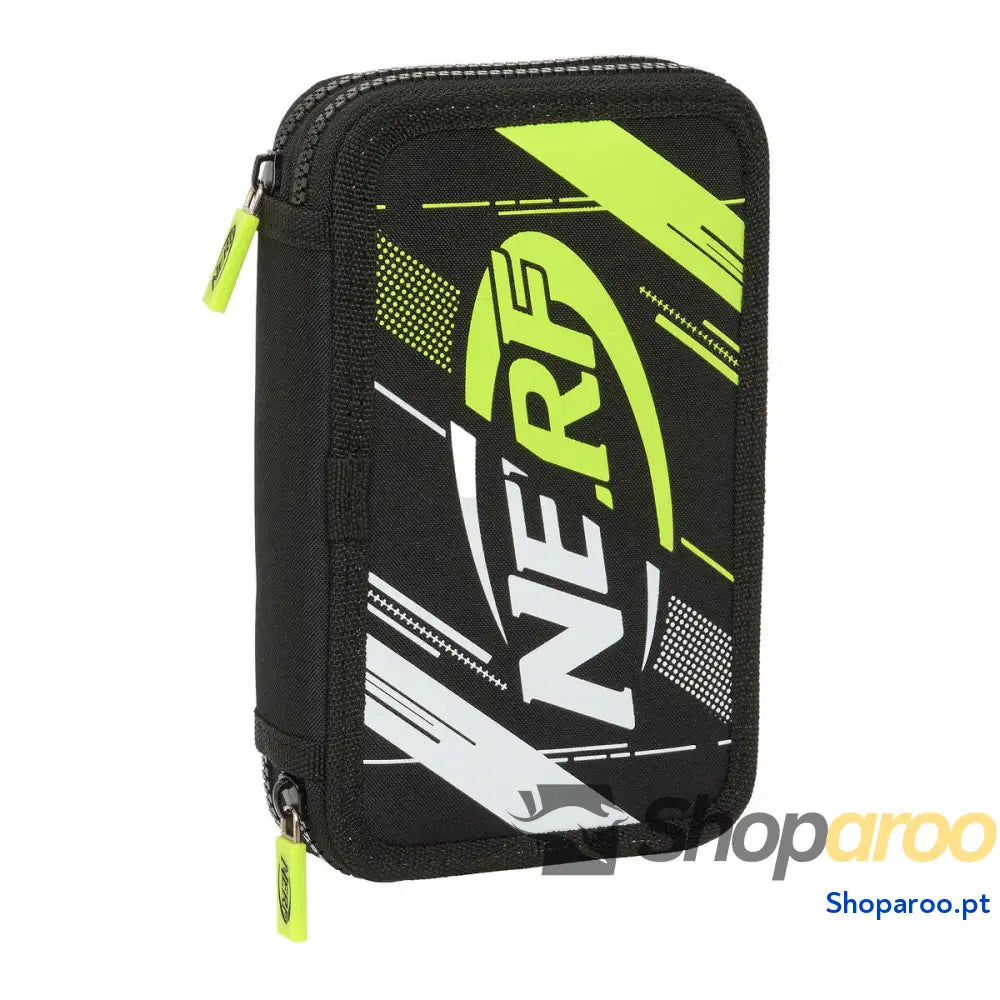 Estojo Duplo Nerf Get ready Preto 12.5 x 19.5 x 4 cm (28 Peças)