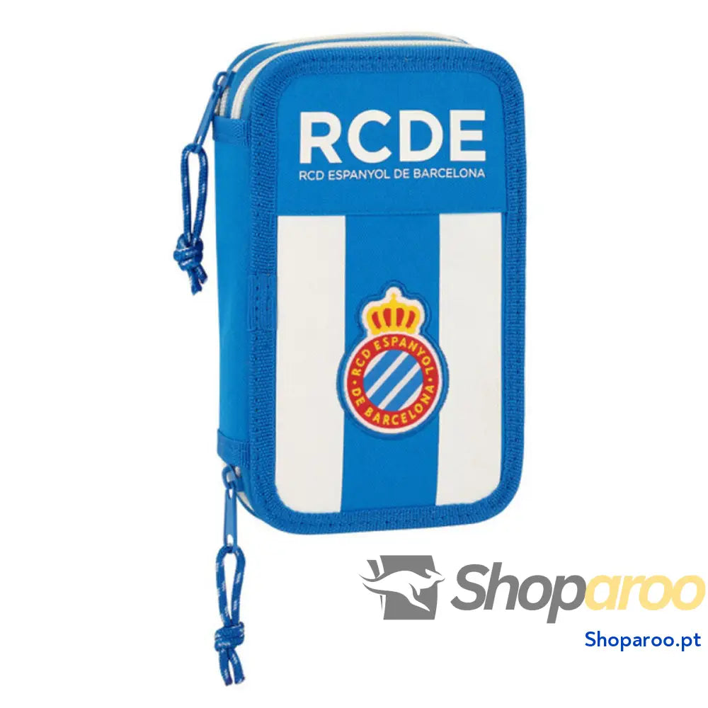 Estojo Duplo RCD Espanyol Azul Branco 12.5 x 19.5 x 4 cm (28 Peças)