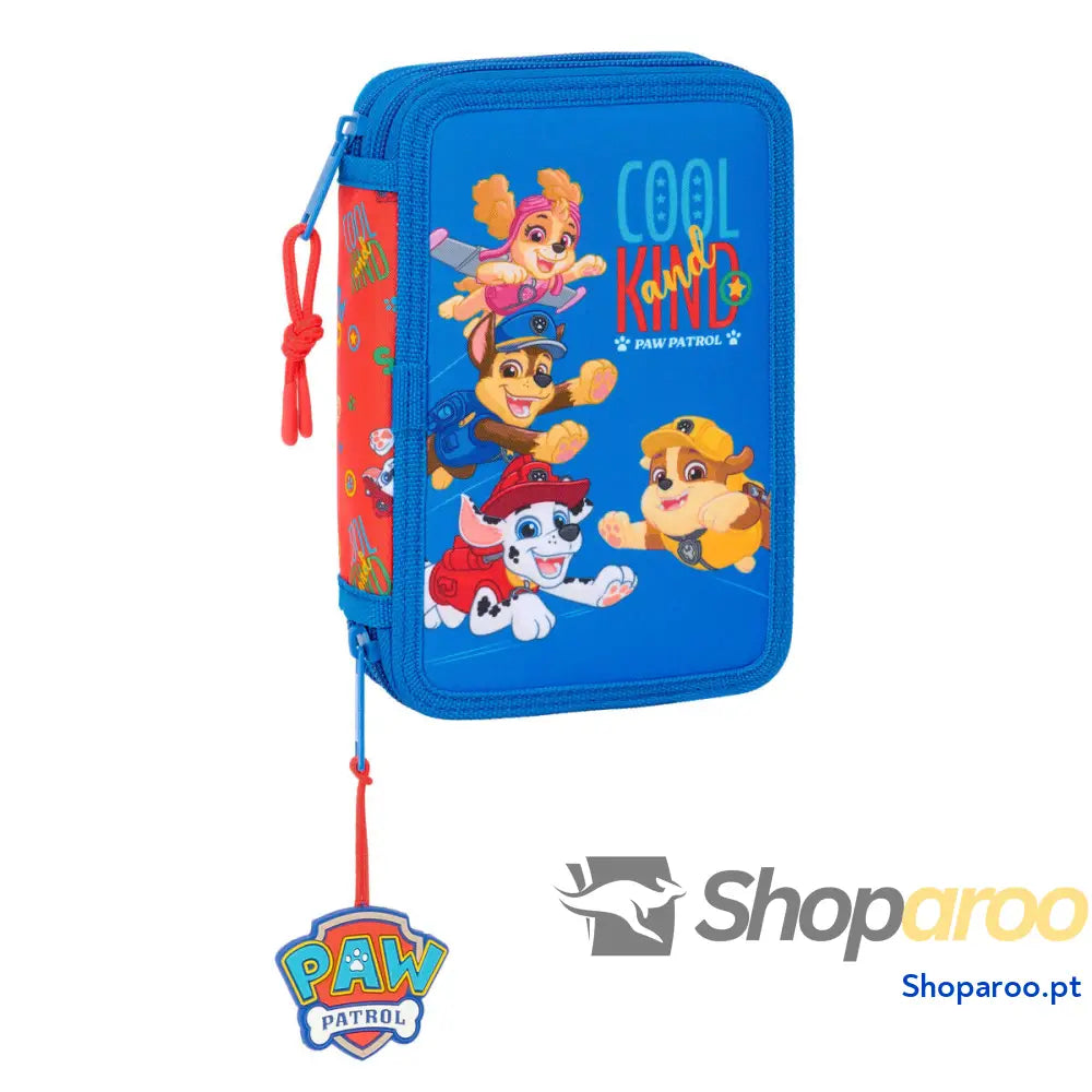 Estojo Duplo The Paw Patrol Cool Azul Vermelho 12.5 x 19.5 x 4 cm 29 Peças