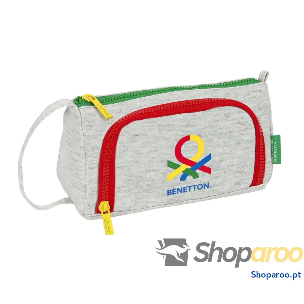Estojo Escolar com Acessórios Benetton Pop Cinzento 20 x 11 x 8.5 cm (32 Peças)
