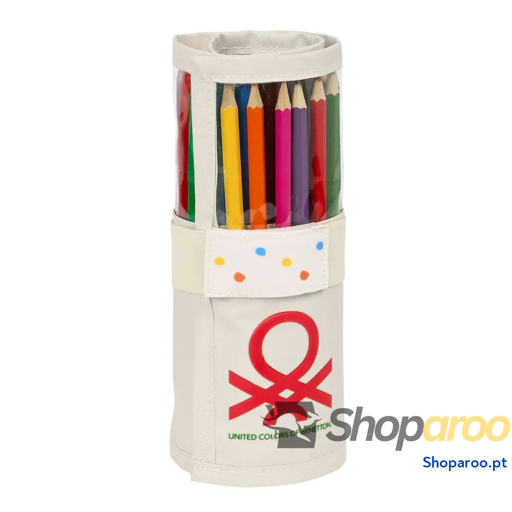 Estojo Escolar com Acessórios Benetton Topitos (27 Peças) (7 x 20 x 7 cm)