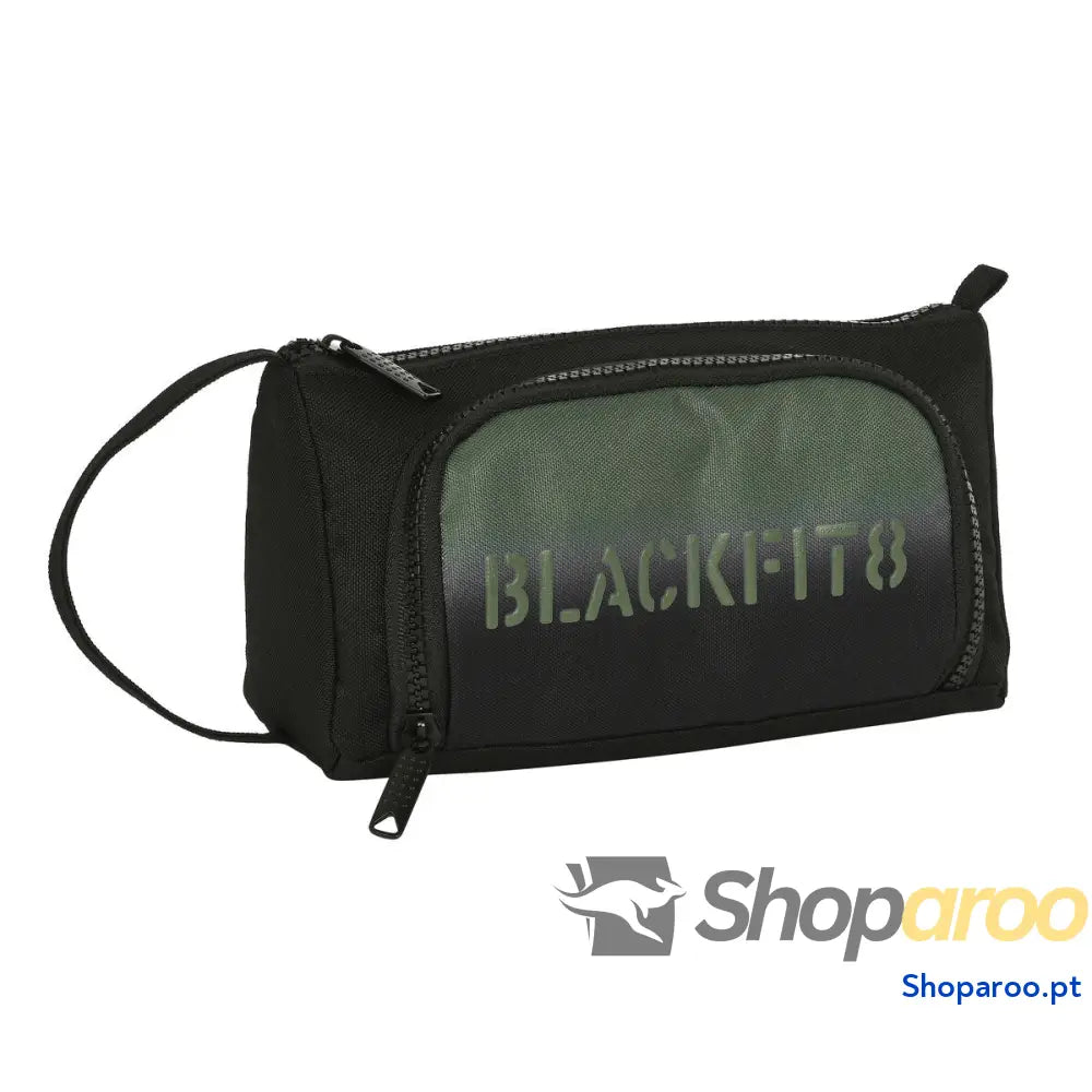 Estojo Escolar com Acessórios BlackFit8 Gradient Preto Verde militar (32 Peças)