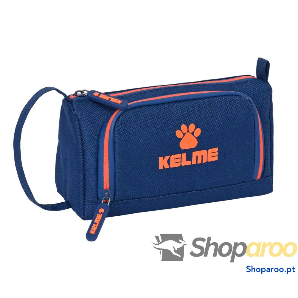 Estojo Escolar com Acessórios Kelme Navy blue Laranja Azul Marinho 20 x 11 x 8.5 cm (32 Peças)