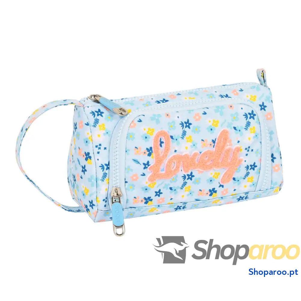 Estojo Escolar com Acessórios Moos Lovely Azul (32 Peças)