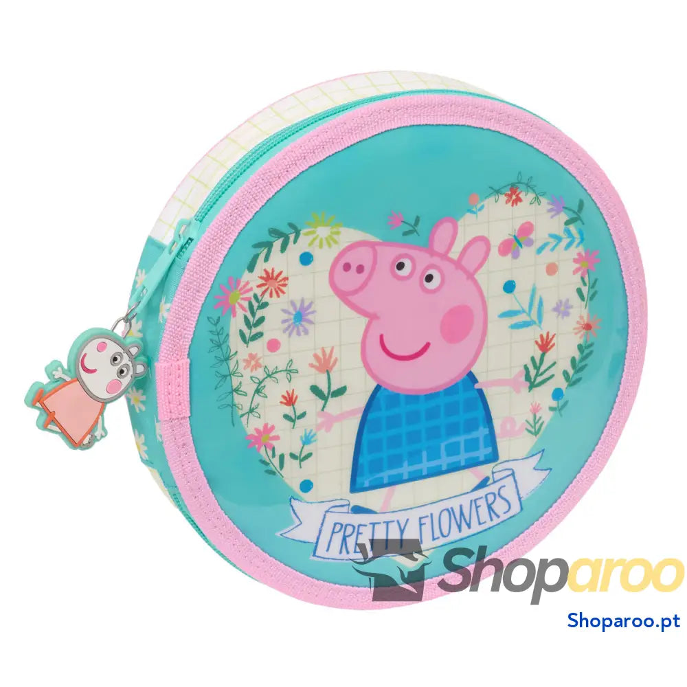 Estojo Escolar com Acessórios Peppa Pig Pretty flowers Amarelo Menta 18 Peças