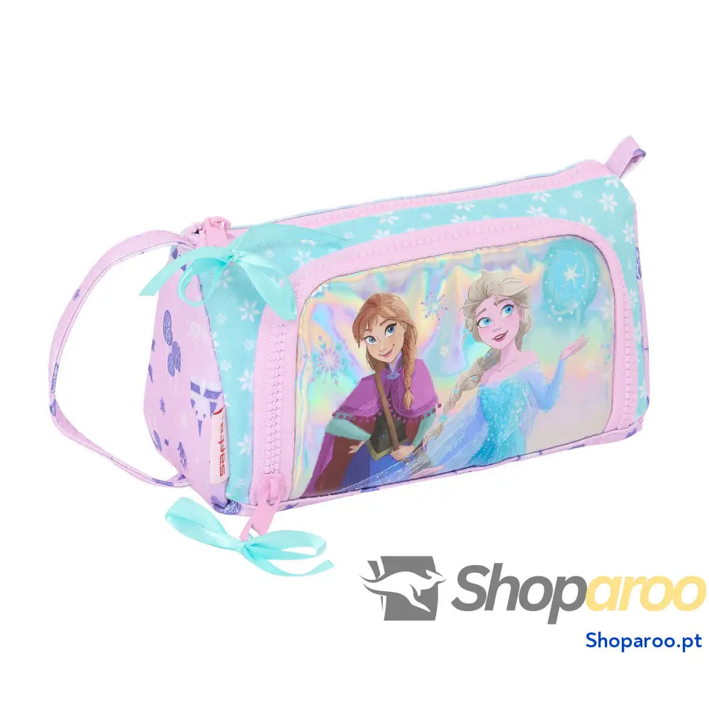 Estojo Frozen Cool days Violeta Azul celeste 20 x 11 x 8,5 cm