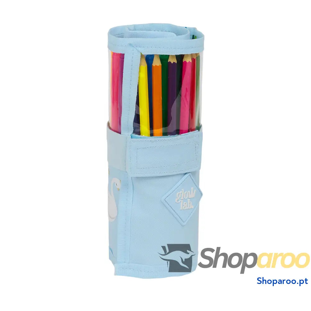 Estojo Glow Lab Cisnes Enroláveis Azul 7 x 20 x 7 cm (27 Peças)