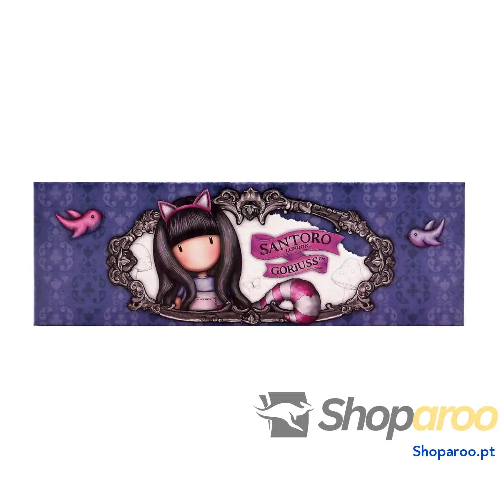 Estojo Gorjuss Cheshire cat Caixa Roxo (20.2 x 4 x 7 cm)