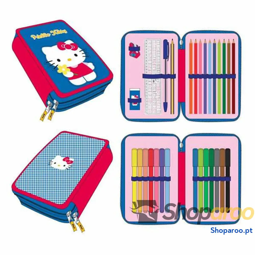 Estojo Hello Kitty Azul 12,5 x 19,5 x 4,5 cm