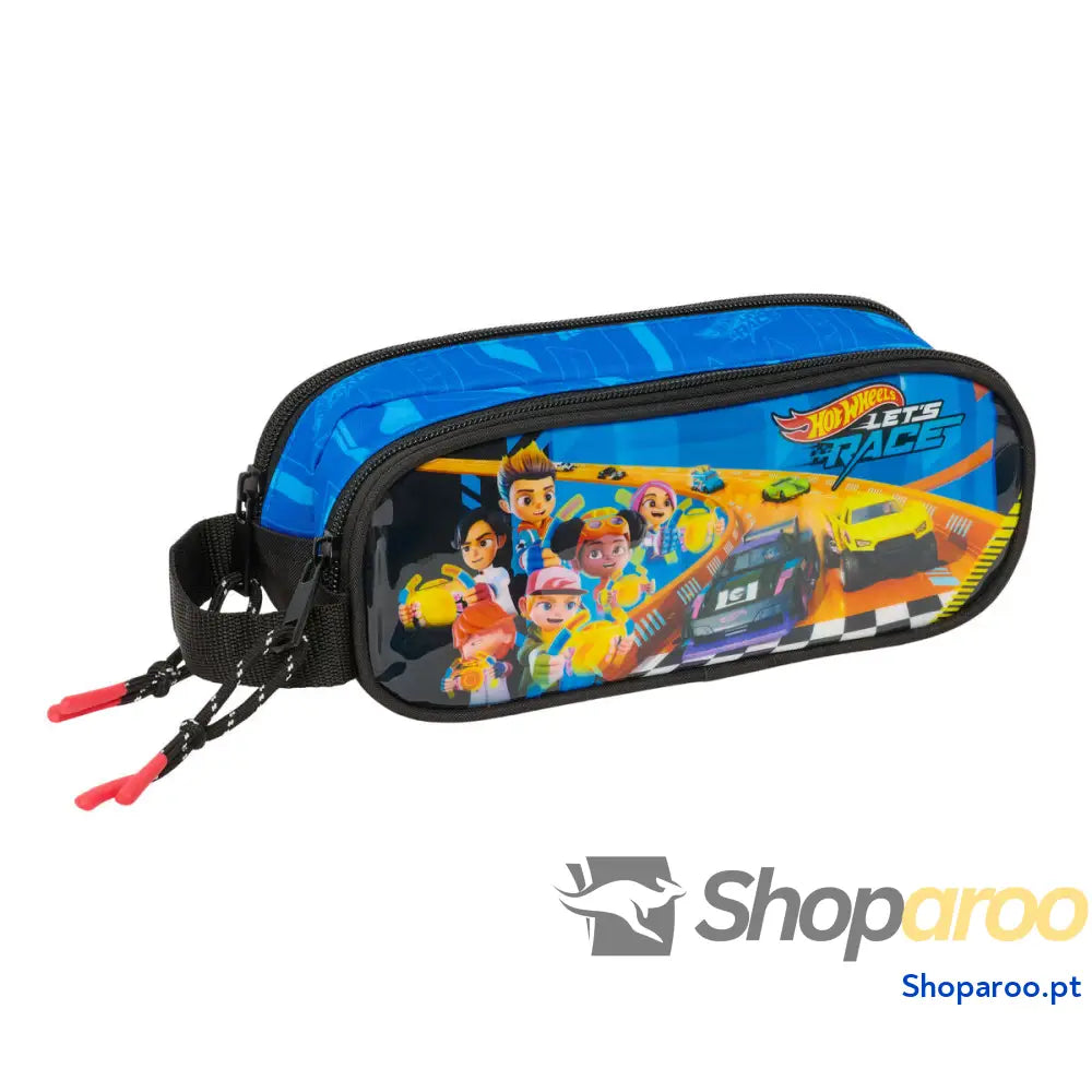 Estojo Hot Wheels Let's race Azul Preto 21 x 8 x 6 cm