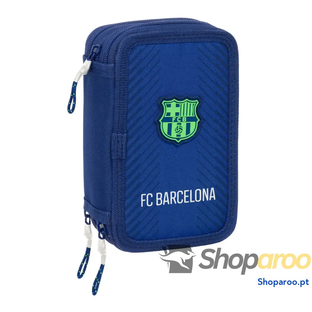 Estojo Triplo F.C. Barcelona Azul Marinho 12,5 x 19,5 x 5,5 cm 37 Peças