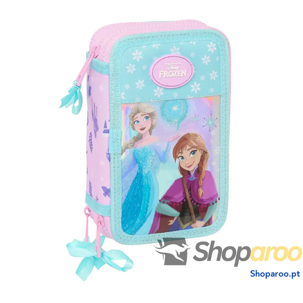 Estojo Triplo Frozen Cool days Violeta Azul celeste 12,5 x 19,5 x 5,5 cm 36 Peças