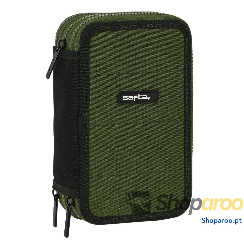 Estojo Triplo Safta Dark forest Preto Verde 12.5 x 19.5 x 5.5 cm (36 Peças)
