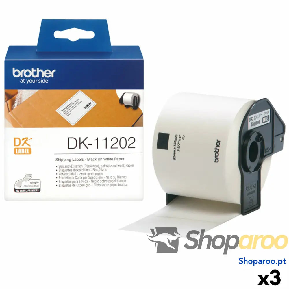 Etiquetas para Impressora Brother DK-11202 Preto/Branco 62 x 100 mm (3 Unidades)