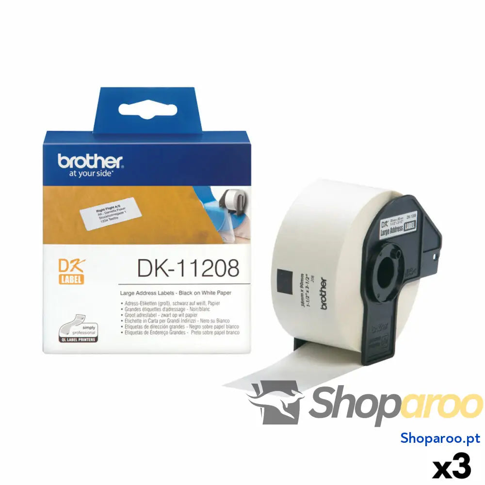 Etiquetas para Impressora Brother DK-11208 Branco/Preto 38 X 90 mm (3 Unidades)