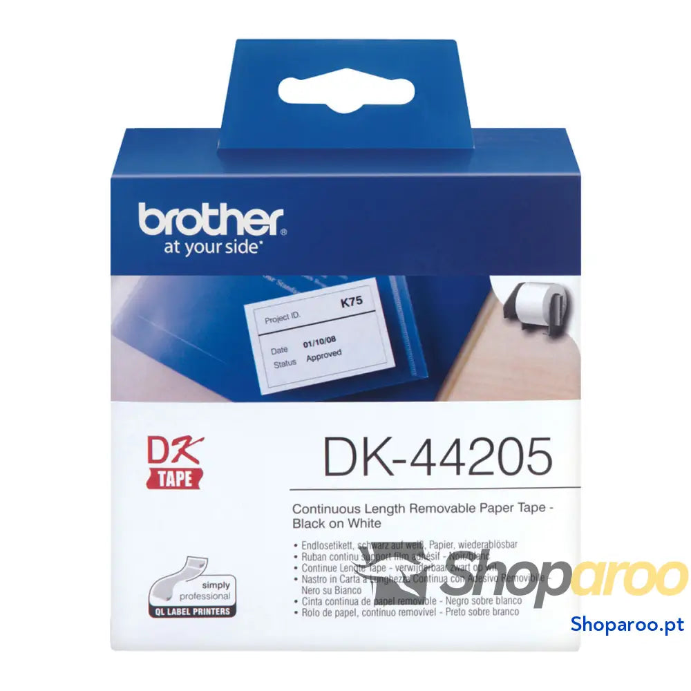 Etiquetas para Impressora Brother DK-44205 62 mm x 15,24 m Branco Preto/Branco (2 Unidades)