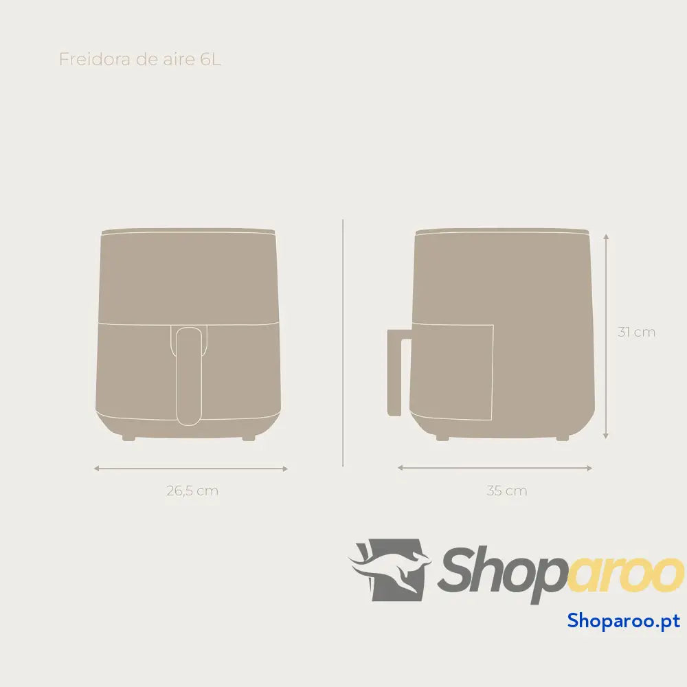Fritadeira sem Óleo Air Fryer EVVO 6L 1700W Branca Multifuncional