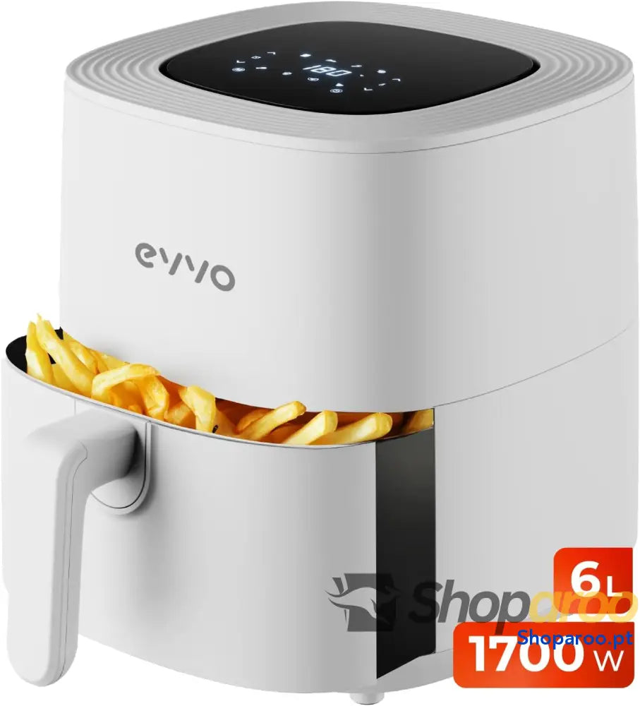 Fritadeira sem Óleo Air Fryer EVVO 6L 1700W Branca Multifuncional