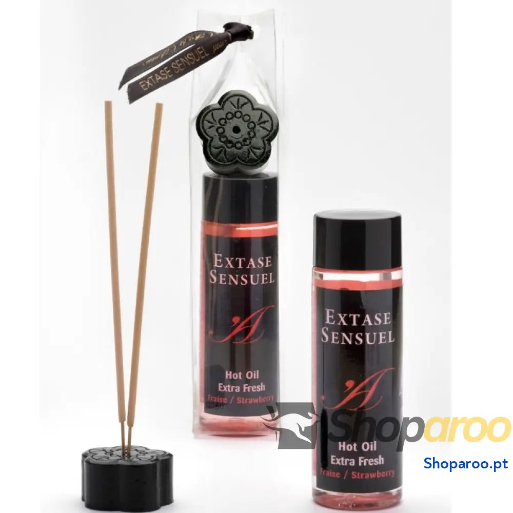 EXTASE SENSUAL - ÓLEO DE MASSAGEM COM EFEITO MORANGO EXTRA FRESCO 100 ML