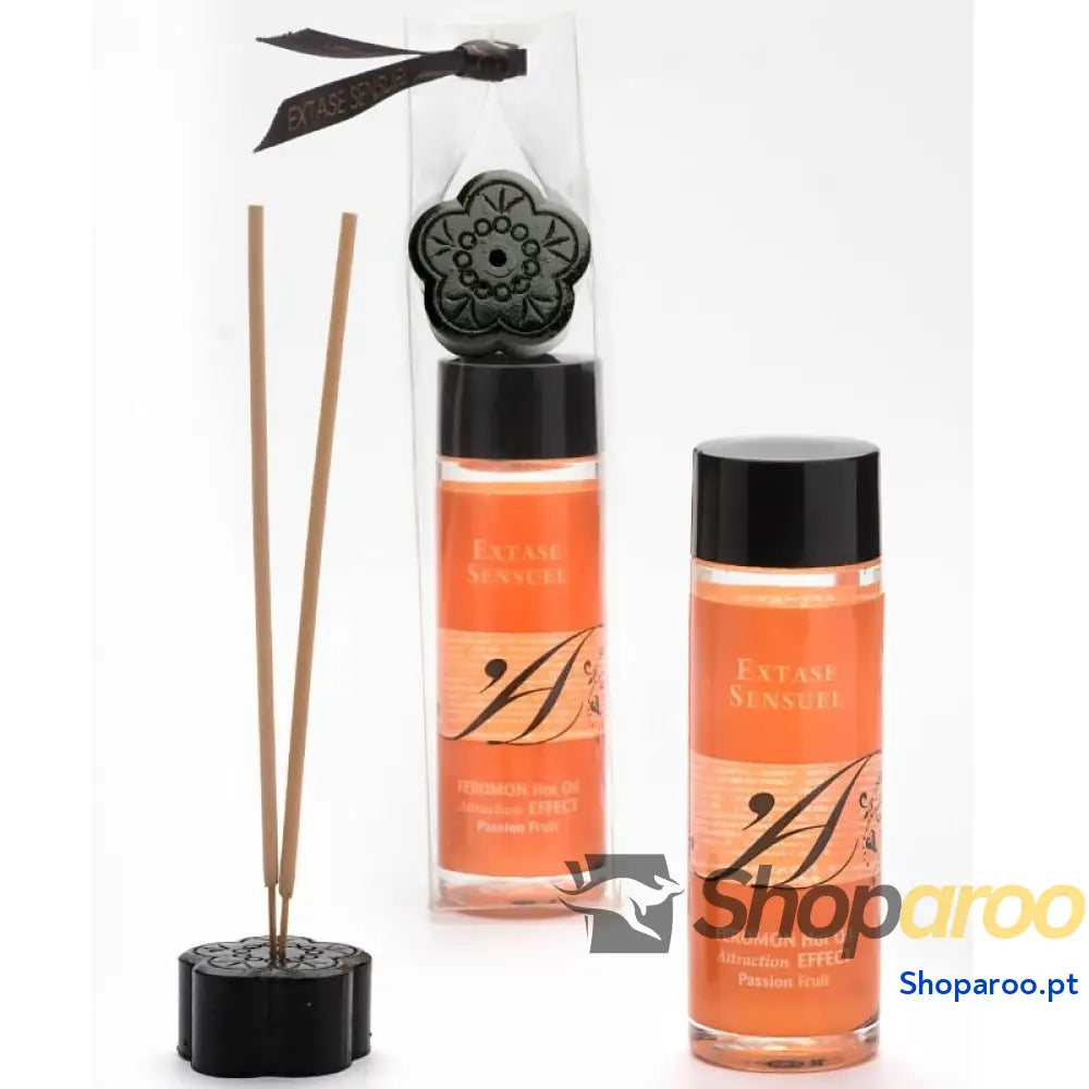 EXTASE SENSUAL - ÓLEO DE MASSAGEM DE EFEITO CALOR COM FEROMÔNIOS DE MARACUJ 100 ML