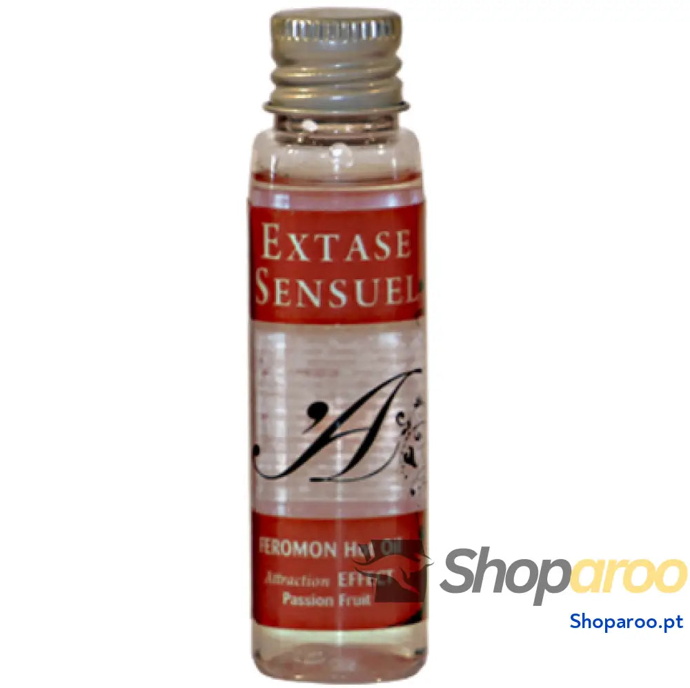 EXTASE SENSUAL - ÓLEO DE MASSAGEM DE EFEITO CALOR COM FEROMÔNIOS DE MARACUJ VIAGEM 35 ML