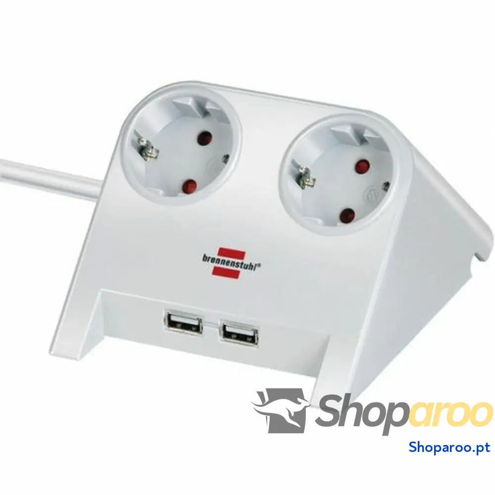 Extensão com 2 Tomadas sem Interruptor Brennenstuhl 1153520222 3600 W USB x 2 Sobremesa (1,8 m)