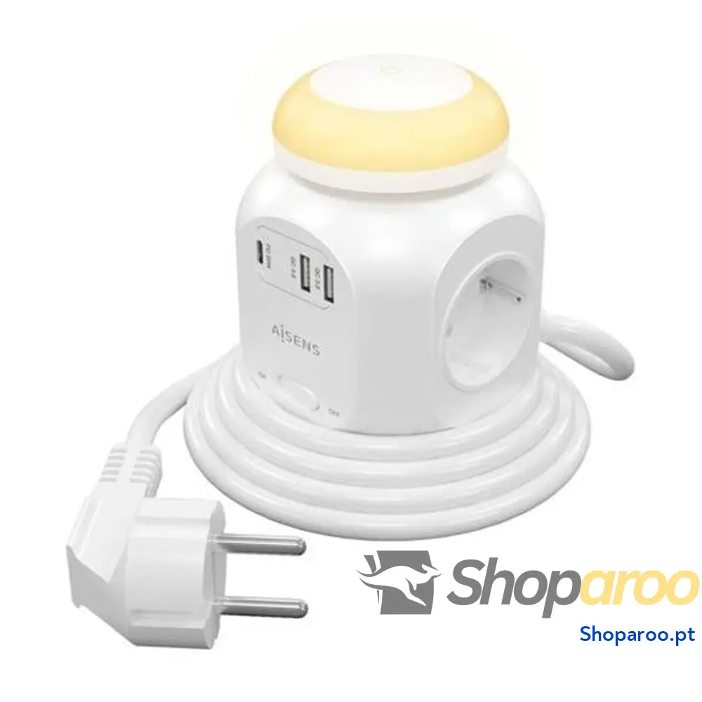 Extensão com 4 tomadas com interruptor Aisens ASPS-2A1CLPQ02-W (1,8 m)