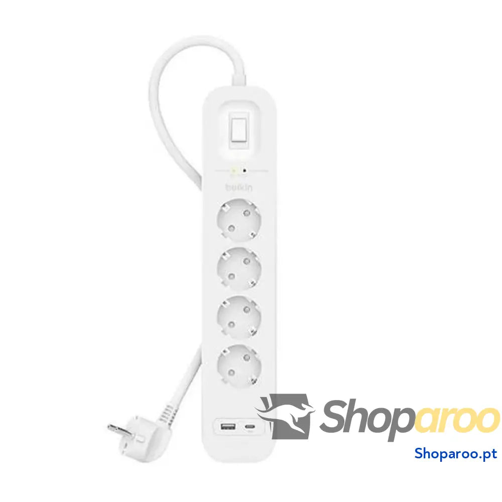 Extensão com 4 tomadas com interruptor Belkin SRB001VF2M Branco (2 m)
