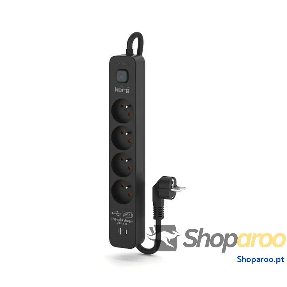 Extensão com 4 tomadas com interruptor Kerg M02523 (3 m)