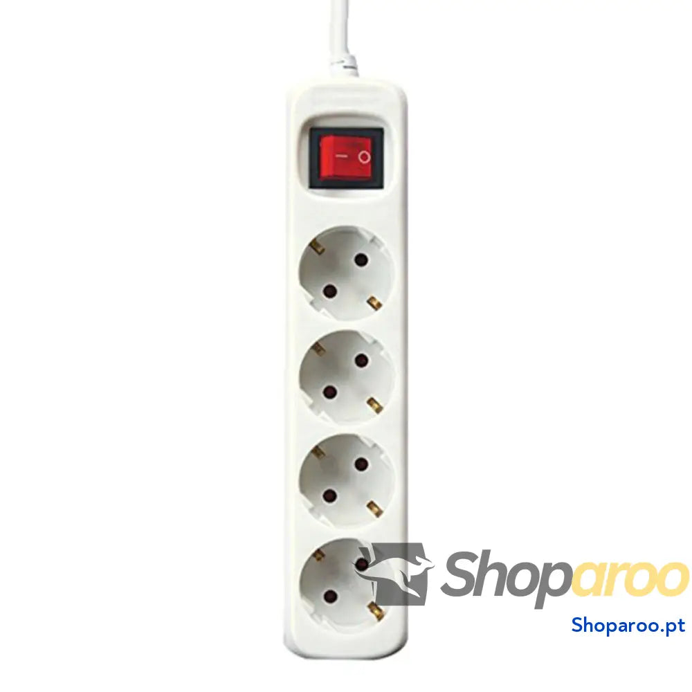 Extensão com 4 tomadas com interruptor Silver Electronics Branco