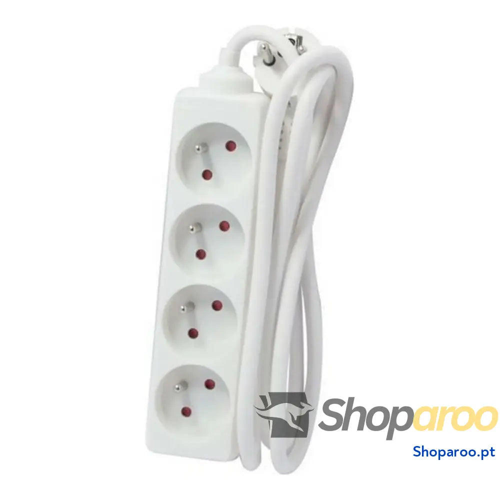 Extensão com 4 Tomadas sem Interruptor Chacon Branco 230 V