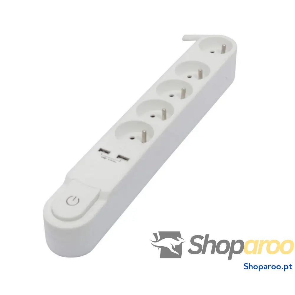 Extensão com 5 Tomadas com Interruptor Chacon Branco