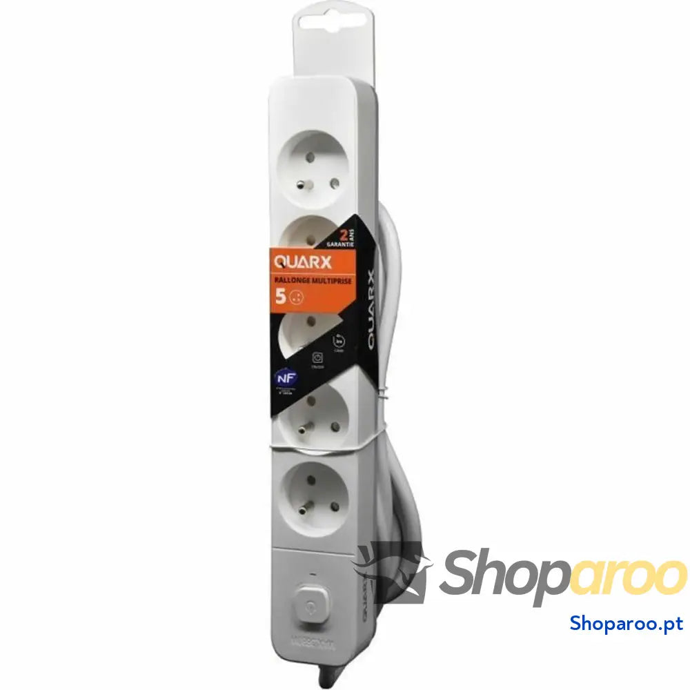 Extensão com 5 Tomadas com Interruptor QUARX (3 m)